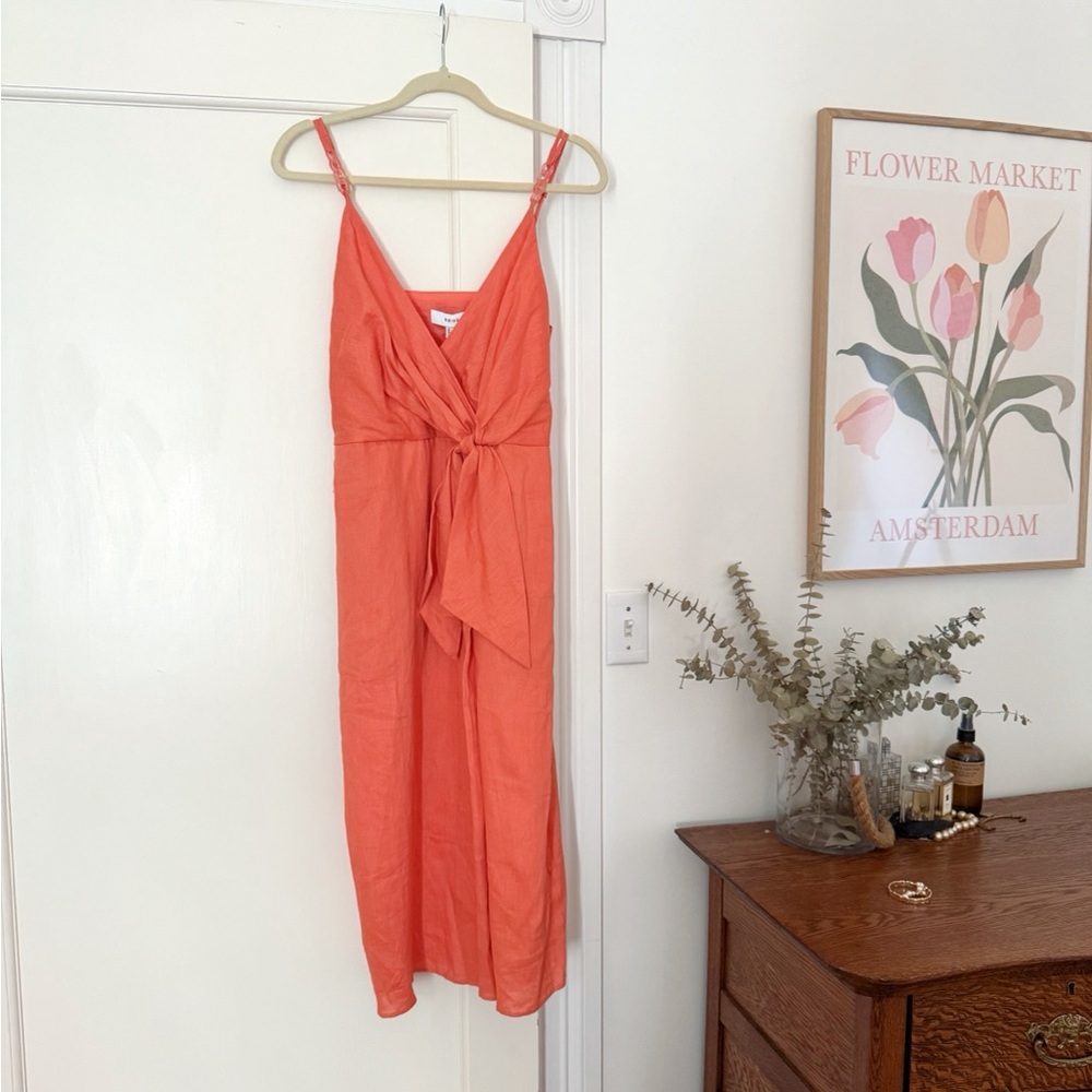 Unworn Coral Reiss Dress- 100% Linen